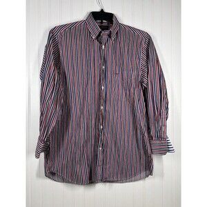 Paul & Shark Yachting Size 42 Red White Blue Stripe Short Sleeve Button Up Shirt